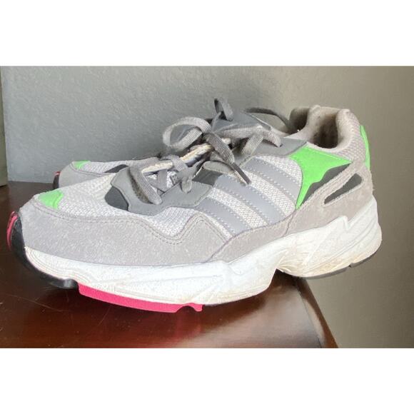 Adidas Yung-96 Chasm DB2802 Grey Neon Green Pink Men 7 Running Shoes Retro 90s - Picture 11 of 14